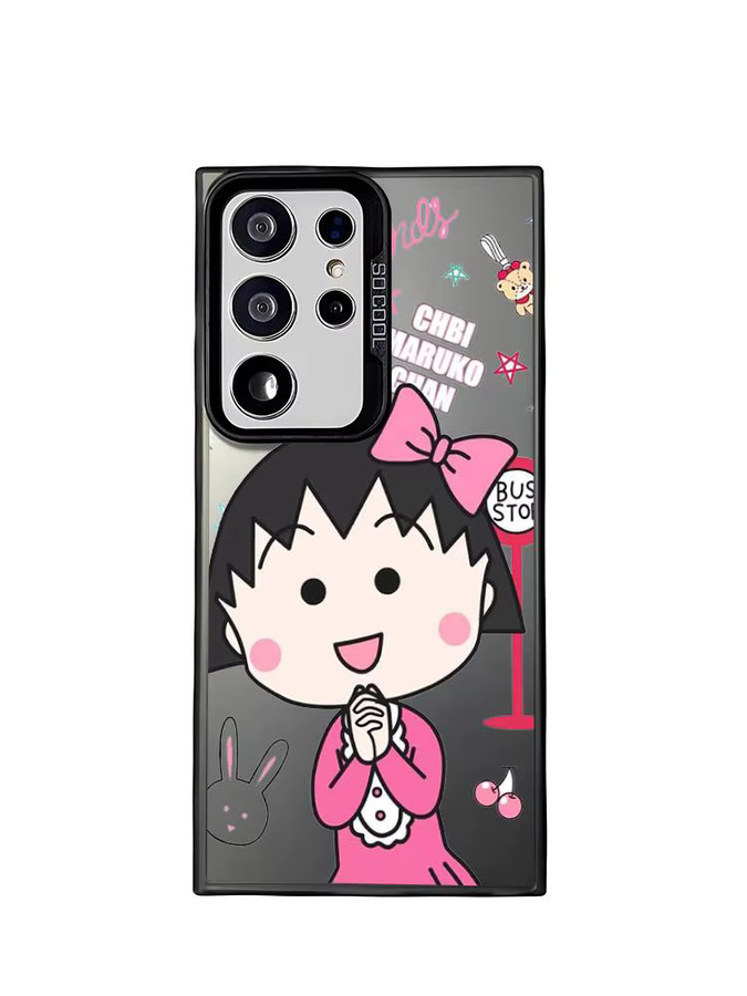Chibi M-Maruko-Chan Silikon Handyhülle für Samsung Galaxy S25 Edge S24 S23 S22 S21 S20 Ultra in Bunt und Silber - Bild 4