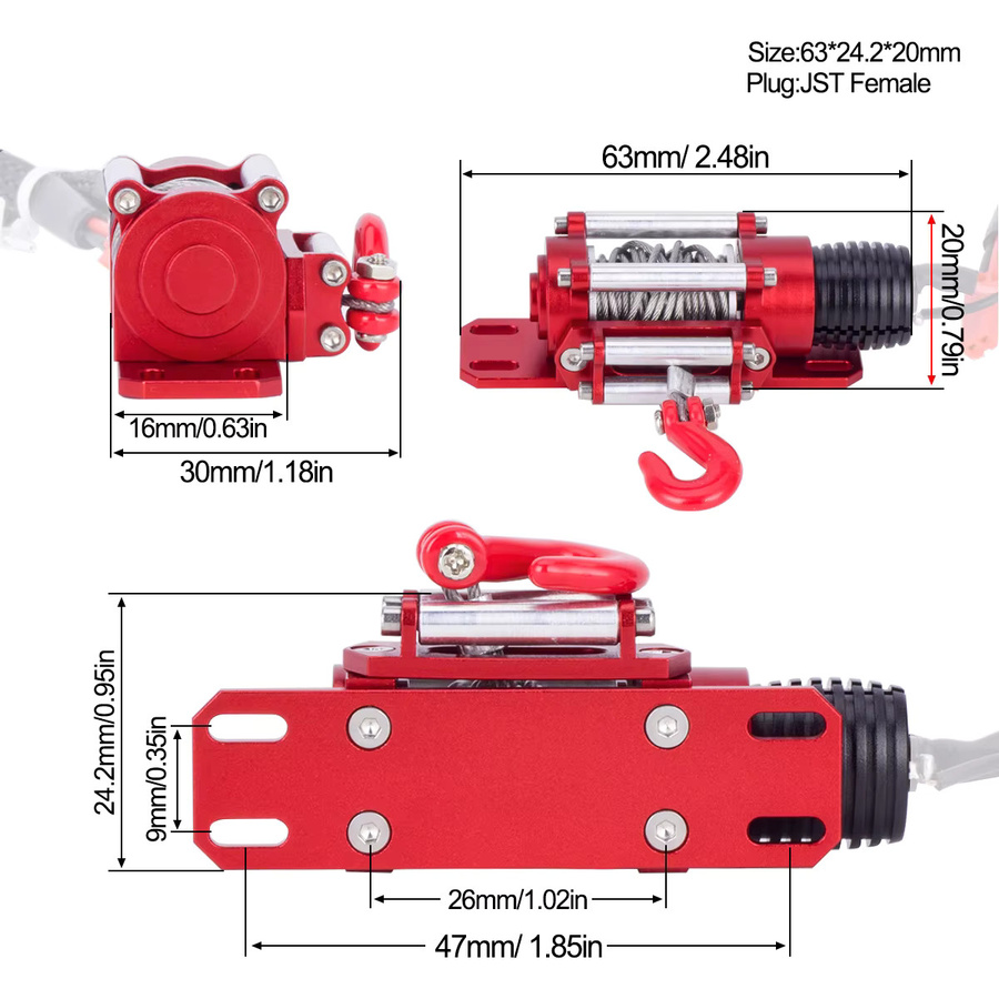 Fimonda Automatische simulierte Winde, Metall, Rot, Zubehör - Bild 2