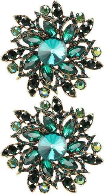 Blumenbrosche Igeteck, Grün, Diamant, Kristall, Unisex - Bild 1