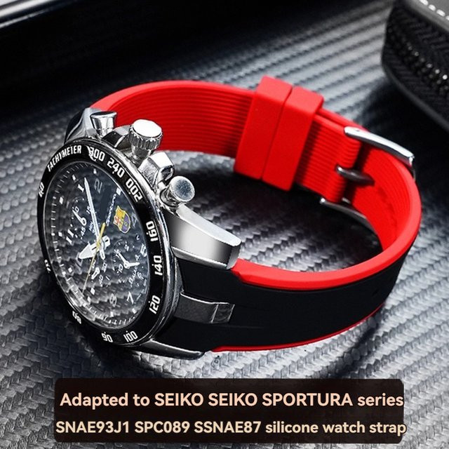 Seiko Armbanduhr, Analoguhr, Edelstahl, Silikon, Schwarz, Herren - Bild 1