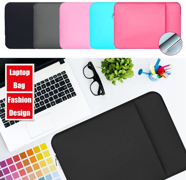 Weiche Laptop-Tasche Hülle in Grau für Notebooks von 11 bis 15 Zoll passend für Xiaomi, Lenovo, HP, Dell und Asus - Bild 1