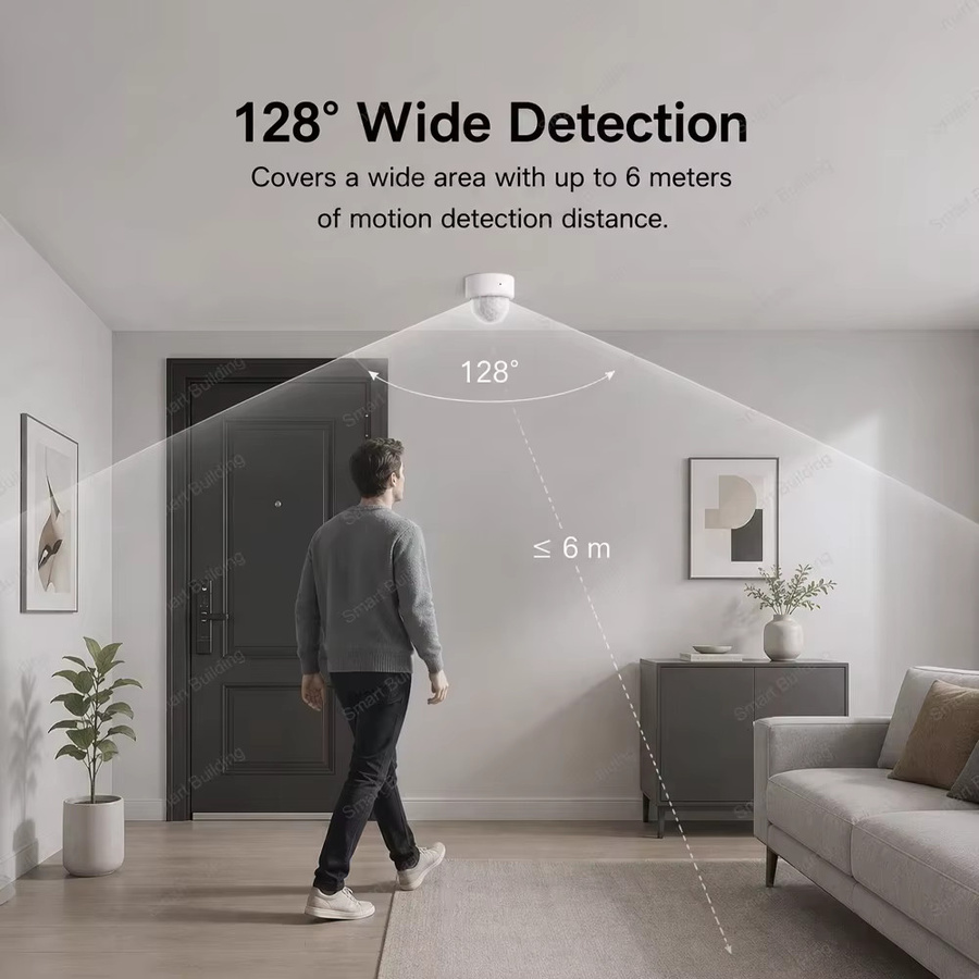 Tuya Zigbee Mini PIR-Bewegungssensor Infrarot-Bewegungsmelder in Weiß für Alexa, Google Home, ZHA und Zigbee 2MQTT - Bild 3