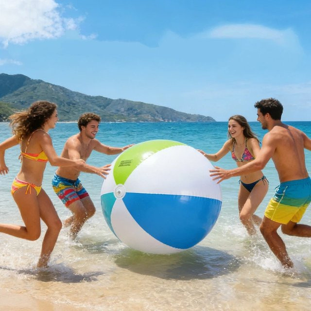 Wonflex Rasenball, aufblasbares Outdoor-Spielzeug, PVC, bunt/mehrfarbig - Bild 1