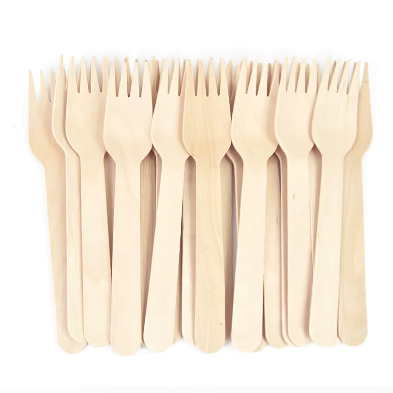 ZQNYCY Einweg Besteckset aus Holz mit Löffel, Gabel und Messer in Beige, 50 Stück - Bild 1
