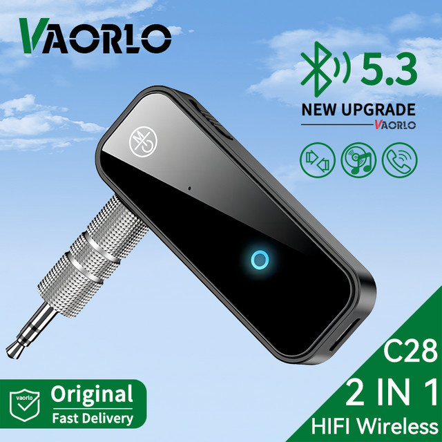 VAORLO 2-in-1 Bluetooth Audio-Empfänger und -Sender in Schwarz mit 3,5 mm Klinkenanschluss für TV, PC und Auto - Bild 1
