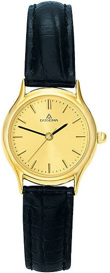 Dugena Analoguhr, Quarz, Edelstahl, Gold, Leder, Damen - Bild 1