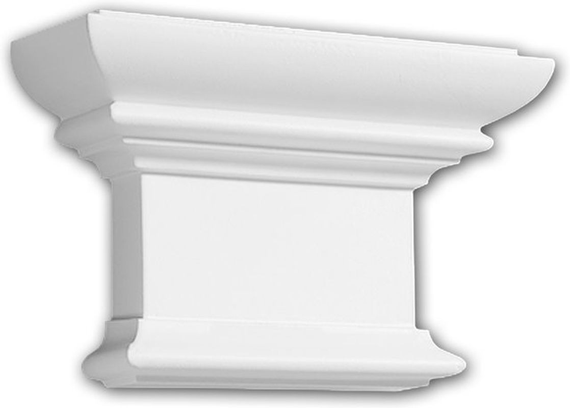 Profhome Decor Pilaster Kapitell 121008 Zierelement im Dorischen Stil aus Kunststoff in Weiß - Bild 1