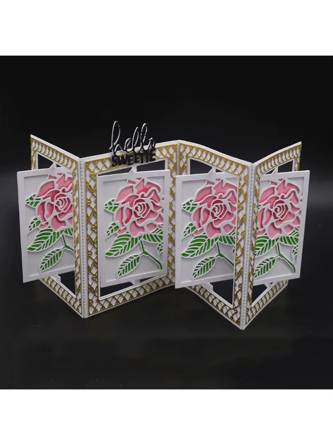 Metall Schneideform Rose Blumen Rahmen für DIY Scrapbooking und Papierhandwerk - Bild 4