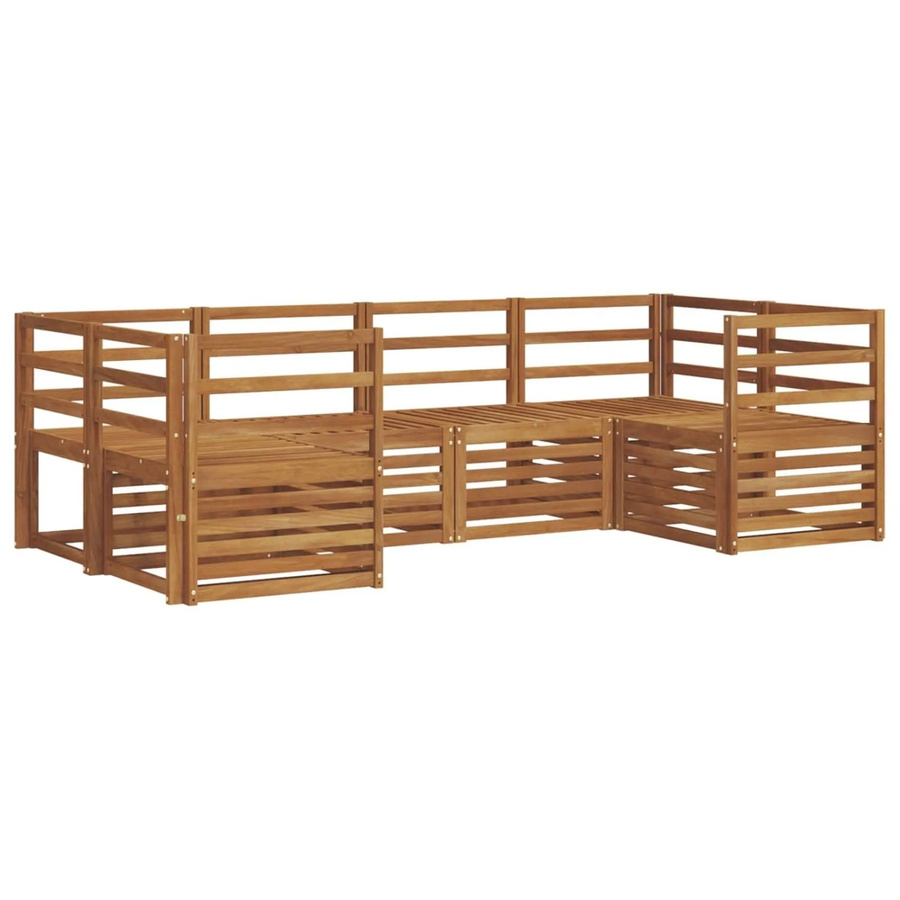 vidaXL Sofagarnitur 6-teilig aus Akazien-Massivholz in Braun und Beige für Garten und Terrasse - Bild 2