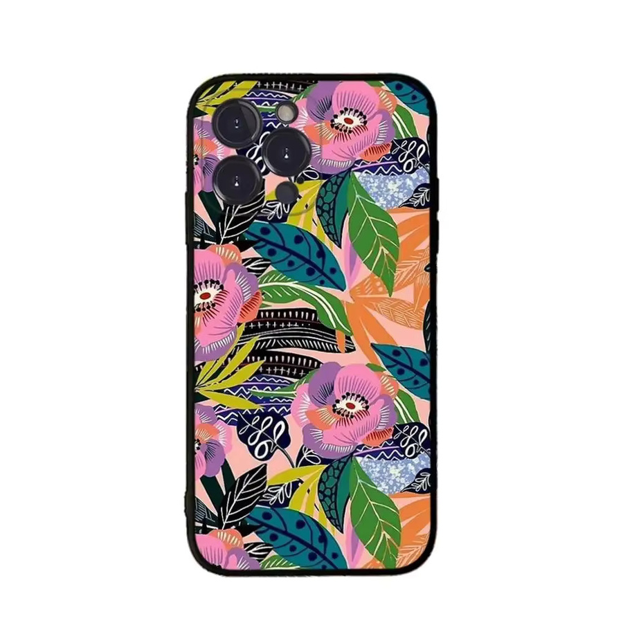 Bunte Blumen-Handyhülle aus weichem Silikon für Apple iPhone 11 bis iPhone 17 Pro Max, Mehrfarbig - Bild 3