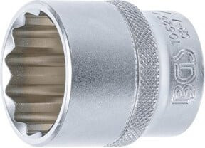 BGS Steckschlüssel-Einsatz Zwölfkant 10625, Antrieb Innenvierkant 12,5 mm (1/2 Zoll), Schlüsselweite 28 mm, Silber - Bild 1