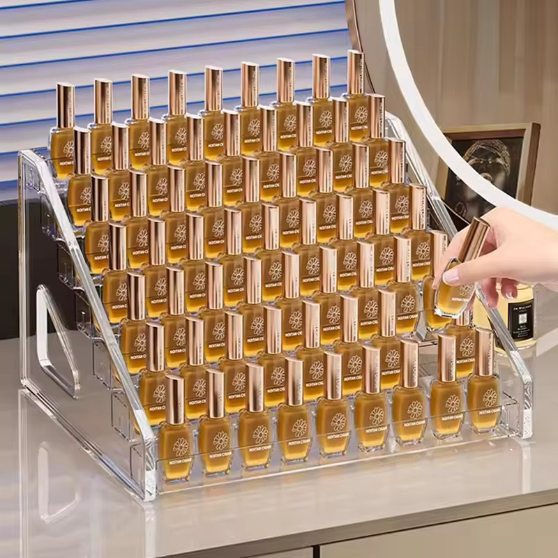 Transparentes Acryl-Parfümregal in Leiterform für Kosmetik, Lippenstifte und Lidschatten - Bild 3