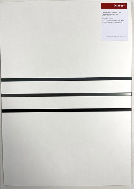 GetaDoor Oberflächenmuster CPL Modern Line A4 in Arctic Weiß ähnlich RAL9016 - Bild 1