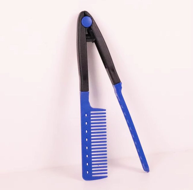 V-förmiger Clip-on-Styling-Haarkamm für Echthaarperücken, Unisex - Bild 1