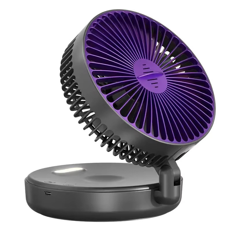 XMSJ 3in1 Multifunktionaler Tragbarer Ventilator mit 5000 mAh Akku, Wandventilator und Faltventilator in Weiß mit 4 Geschwindigkeitsstufen und warmem Nachtlicht - Bild 4