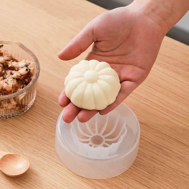 HUXUAN Baozi Form für DIY Gebäck und Knödel, runde Ausstechform für Mondkuchen und Teigwaren - Bild 1