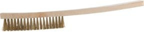 KS Tools BRONZEplus Drahtbürste mit Zinnbronzedraht in Gold/Bronze, gewellt, 3 Reihen - Bild 1