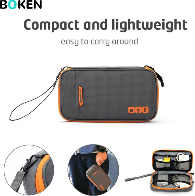 ValueWin Tragbare Elektronik-Organizer-Tasche in Grau mit USB-A und USB-C Anschlüssen zur Kabelaufbewahrung für Gadgets und Ladegeräte - Bild 1