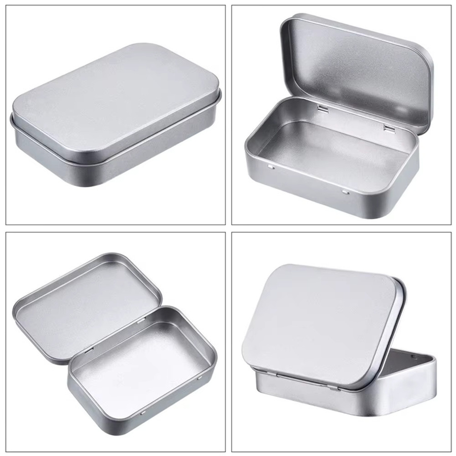 Quadratische Metall-Aufbewahrungsbox aus Blech in Silber für Schmuck, Schlüssel oder Münzen - Bild 1