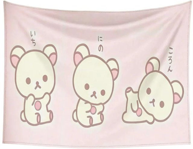 JMG Household Supplies Wandteppich mit drei süßen Bären aus Polyester, 2D Flache Wandkunst für das Kinderzimmer, Breite: 40 cm, Höhe: 60 cm - Bild 1