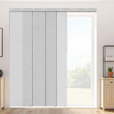 VEVOR Flächenvorhänge Grau, ausziehbare Schiene und zuschneidbare Panel-Gardinen aus Polyester und Aluminiumlegierung für Schiebetüren und Terrassentüren, Breite: 116 cm bis 218 cm, Höhe: 243 cm