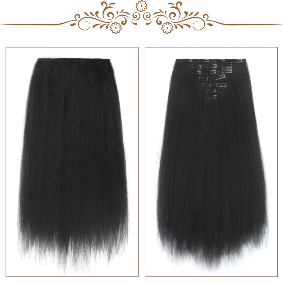 LUPU Clip-in-Haarverlängerungen YAKI, 7-teilig, synthetisch, Damen - Bild 3