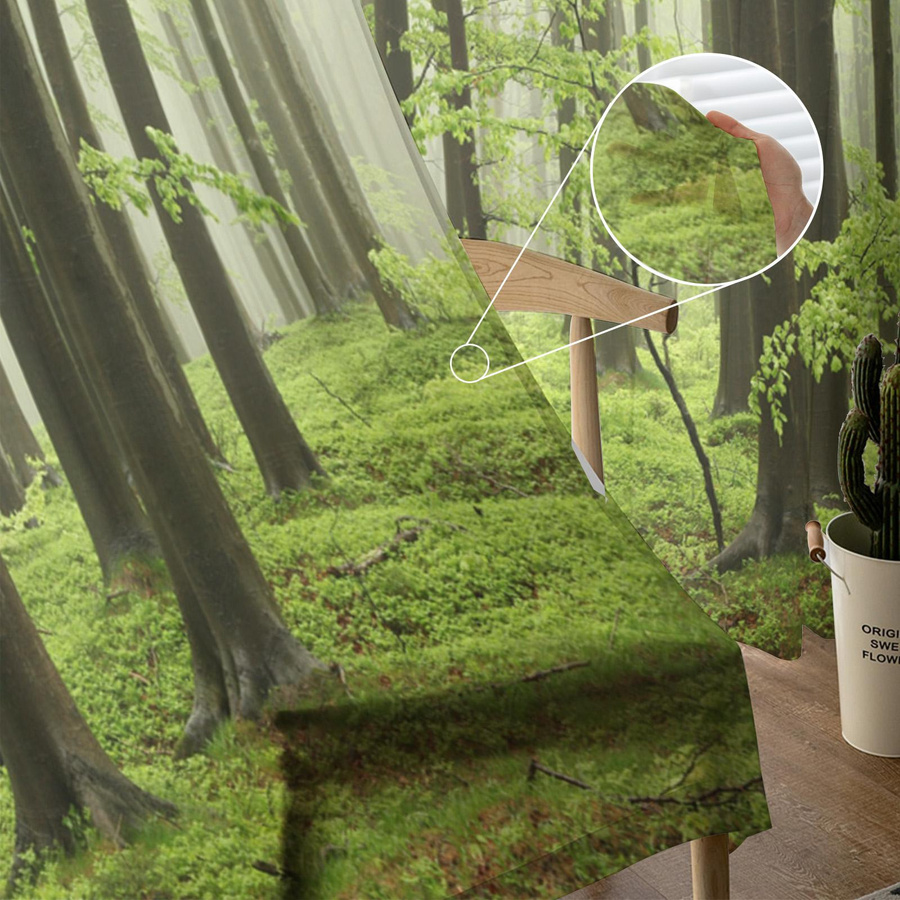 Bergwald Transparente Vorhänge aus Tüll, Voile und Organza für Wohnzimmer und Küche, Farbe: Transparent, B: 135 cm, H: 115 cm - Bild 3