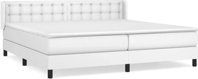 vidaXL Boxspringbett mit Matratze in Weiß aus Kunstleder mit Taschenfederkern und Hybrid-Funktion B/T/H: 200 x 200 x 203 cm - Bild 1
