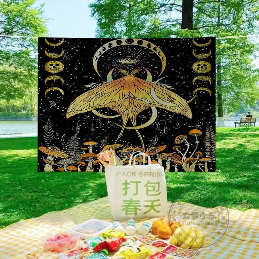 Rastar Party Banner Death Moth Skull Design in Mehrfarbig, Rechteckiges Textil-Hängebanner für Werbung und Dekoration - Bild 3