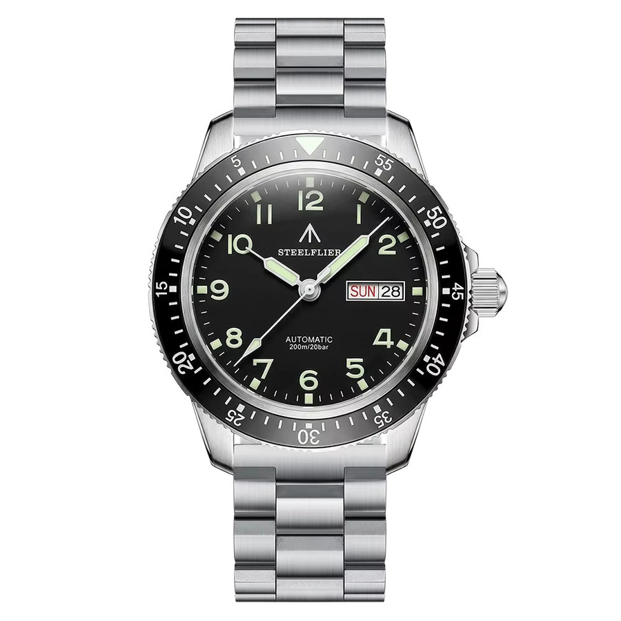 STEELFLIER Armbanduhr, Automatik, Edelstahl, Doppelkalender, Herren - Bild 6