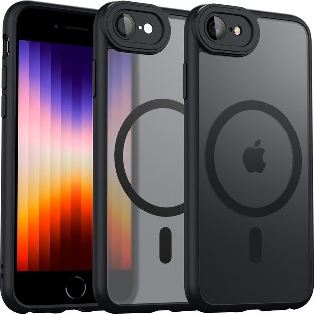 IEOVIEE Magnetische Schutzhülle für iPhone 7, iPhone 8, iPhone SE 2 und iPhone SE 3 in Schwarz, matt und stoßfest mit MagSafe Wireless Charging Kompatibilität - Bild 1