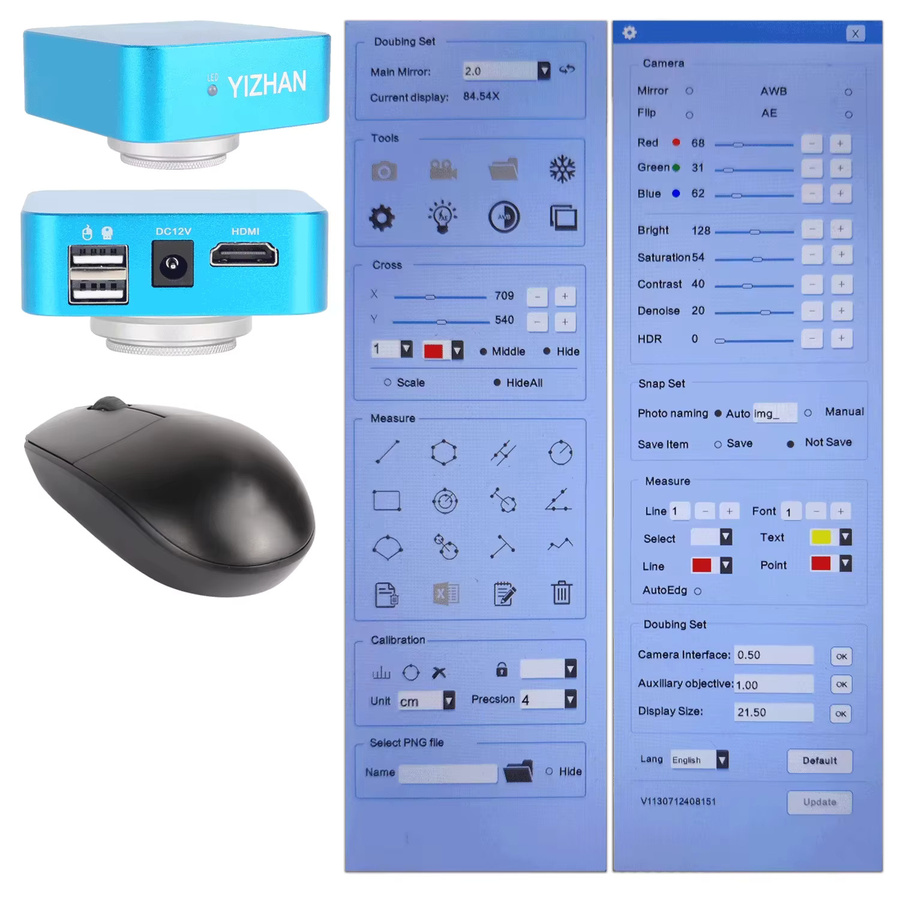 YIZHAN UHD HD Mikroskop Kamera mit HDMI Anschluss für industrielle Anwendungen und Schweißarbeiten, 2K 4K 1080P, 25mm C-Mount Zubehör - Bild 4