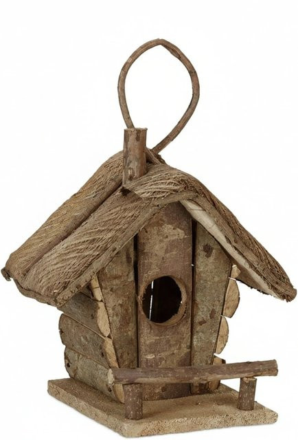Relaxdays Vogelhaus aus Holz in Braun zum Aufhängen im rustikalen Design - Bild 1