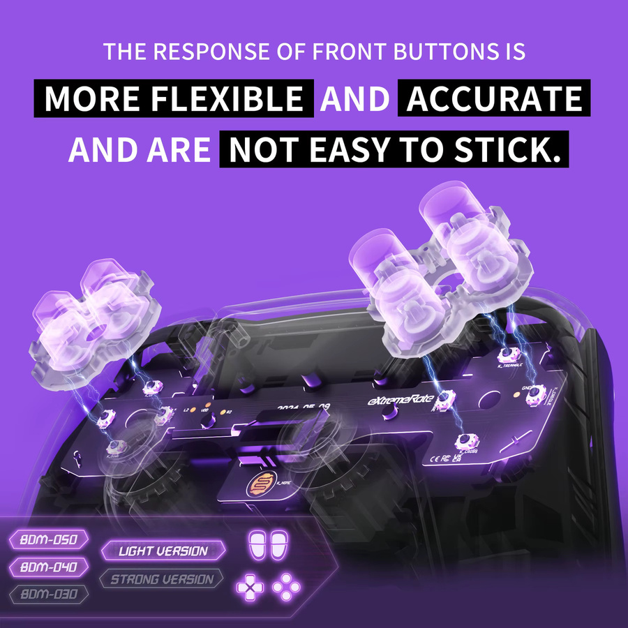 eXtremeRate Whole Clicky Kit V2 für PS5-Controller BDM-040, BDM-050 und BDM-060 mit Mikroschalter Clicky Hair Trigger für Schulter- und Gesichtstasten - Bild 2
