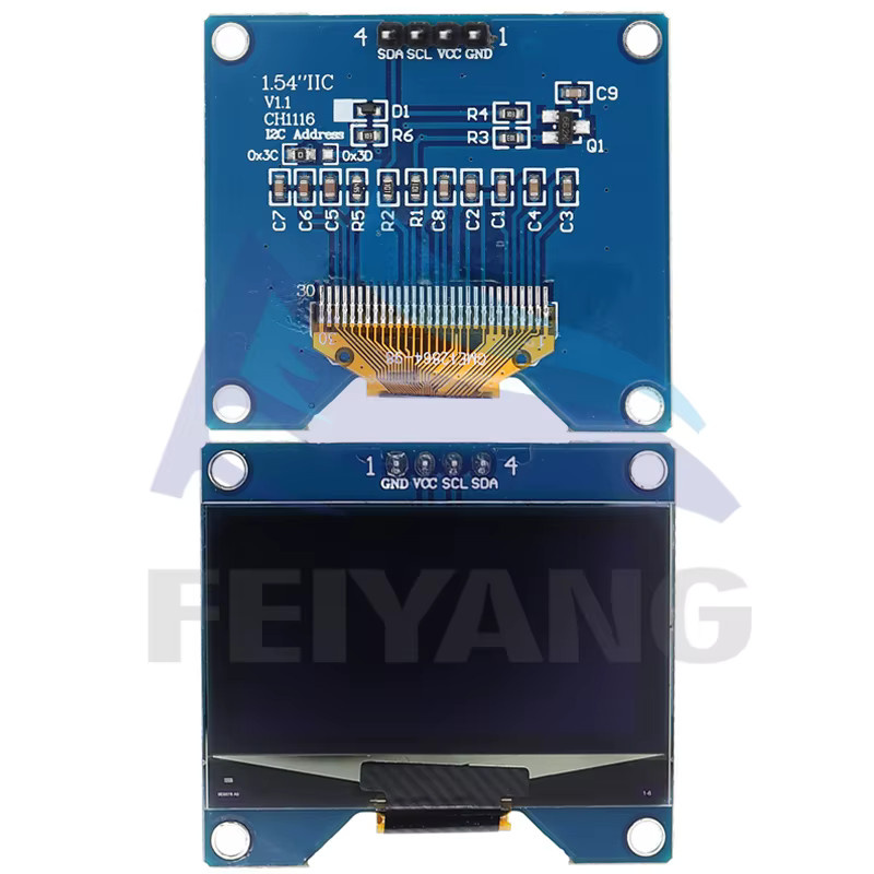 SAMIROB OLED Bildschirm Modul SSD1309 in Weiß und Blau mit 1,54 Zoll, 4PIN SPI Schnittstelle, 128x64 Auflösung, kompatibel mit CH1116 - Bild 5