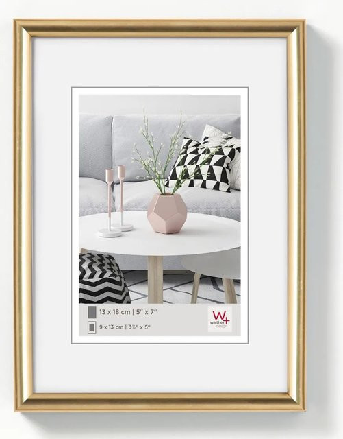 Walther Design Galeria Kunststoff Bilderrahmen Gold, Breite: 10 cm, Höhe: 15 cm - Bild 1