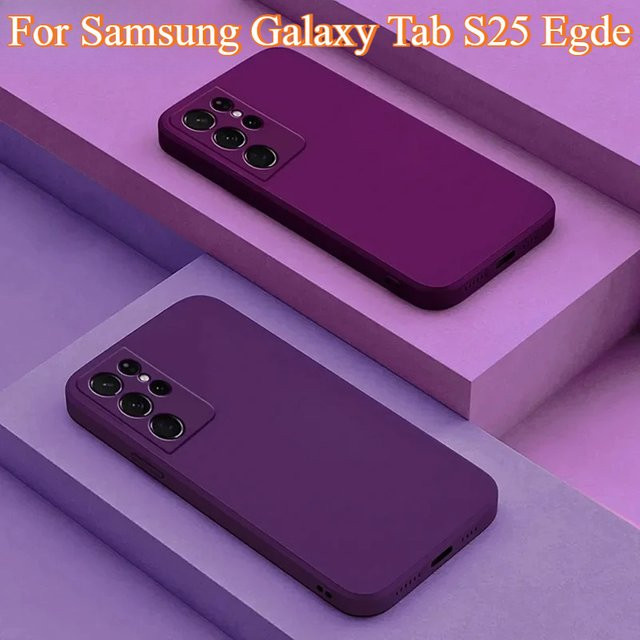 Stoßfeste Flüssigsilikonhülle aus weichem TPU für Samsung Galaxy S25 Edge, S24 FE, S23, S22 und S21 Ultra Plus in Blau und Lila - Bild 1