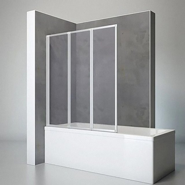 Schulte Badewannenaufsatz 3-teilig faltbar aus Aluminium und Kunstglas in Silber und Transparent, H x B: 140 x 127 cm - Bild 1