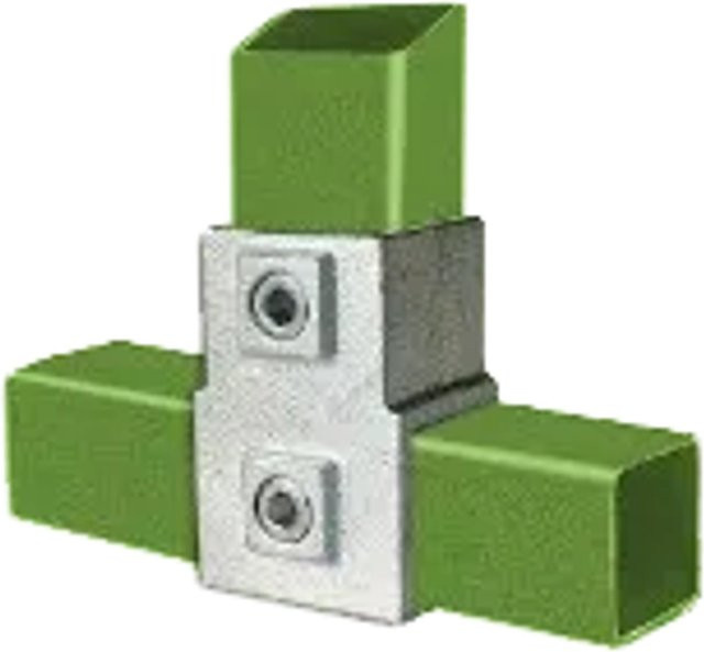 FeNau Rohrverbinder T-Stück Kurz für Quadratrohr 25x25 mm, verzinkt - Bild 1