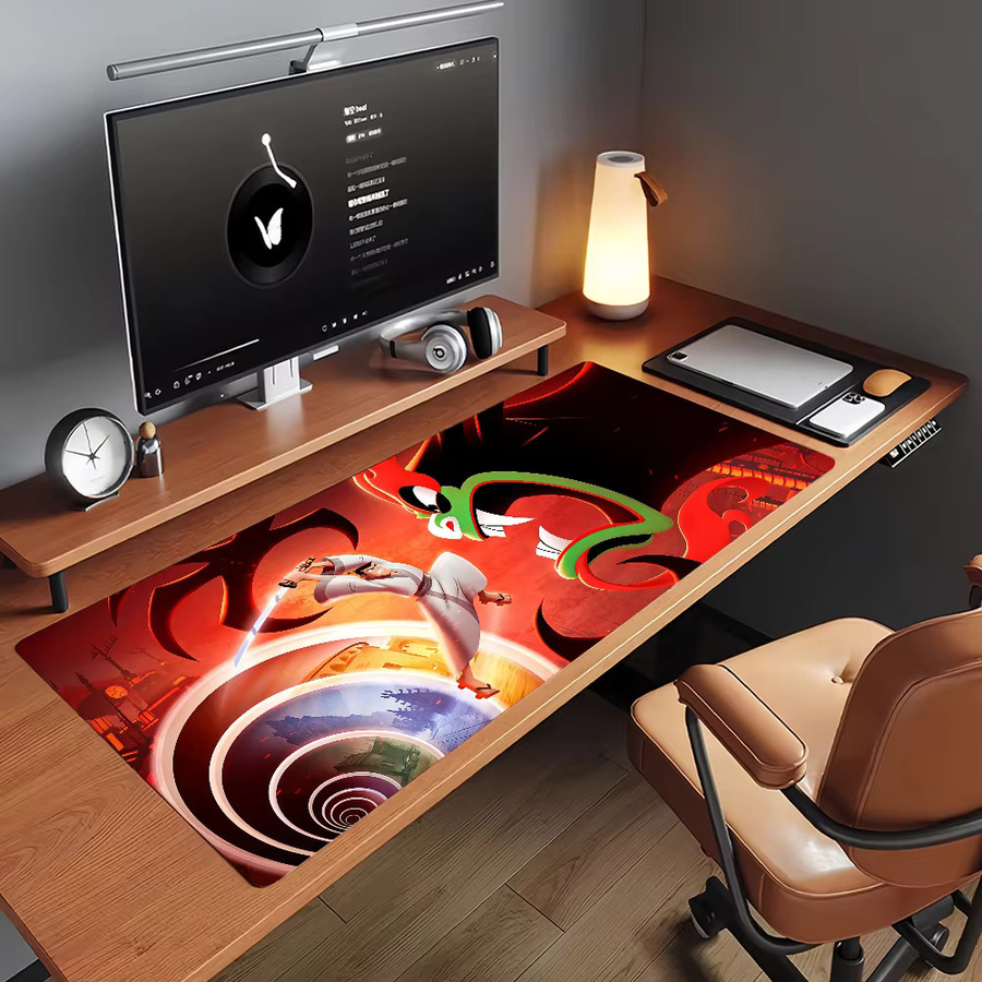 Cartoon S-Samurai J-Jack-S Mauspad in Multicolour, rutschfeste Gamer-Computermatte für Schreibtisch und Laptop - Bild 2