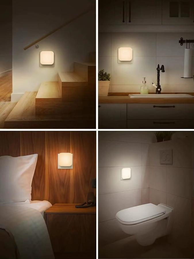 Ouelico LED Nachtlicht mit Dämmerungssensor, warmweißes Plug-in Nachtlicht für Schlafzimmer, Badezimmer, Flur und Treppen, Weiß - Bild 6
