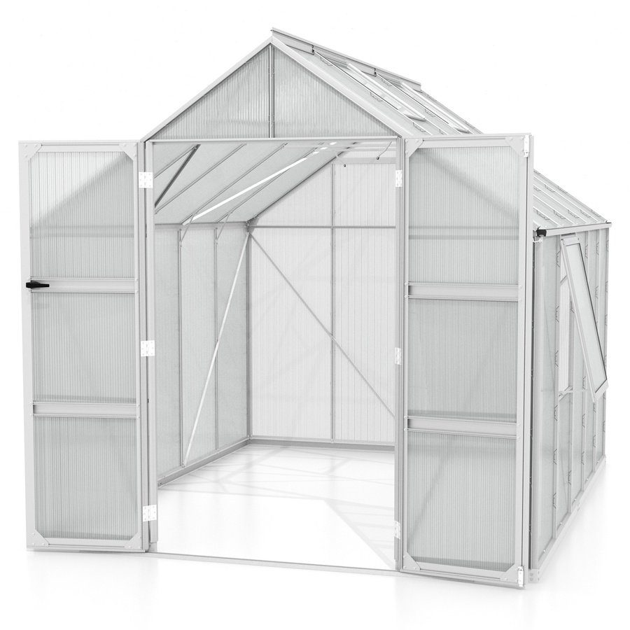 Vitavia Gewächshaus Olymp 8300 aus Aluminium in Silber mit Polycarbonat-Verglasung und Fundamentrahmen, 8,3 m² - Bild 2