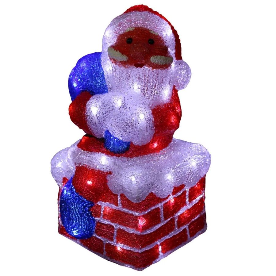 Lex LED Weihnachtsfigur Weihnachtsmann aus Acryl, beleuchtete Weihnachtsdeko in Weiß, Rot und Transparent, Höhe: 38 cm - Bild 2