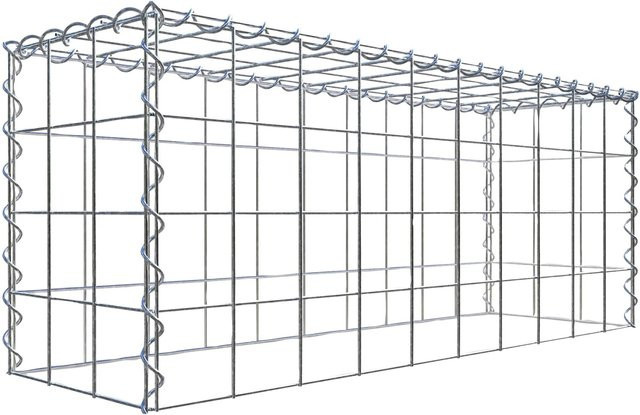 Gabiona Gabione-Anbaukorb Typ 3 in Silbergrau, B/T/H: 40 x 100 x 30 cm, Maschenweite 10 x 10 cm - Bild 1