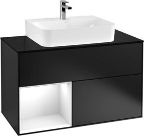 V&B Waschtischunterschrank Finion 100 Wandbeleuchtung in Weiß lackiert B/T/H: 100 x 50,1 x 50,1 cm - Bild 1