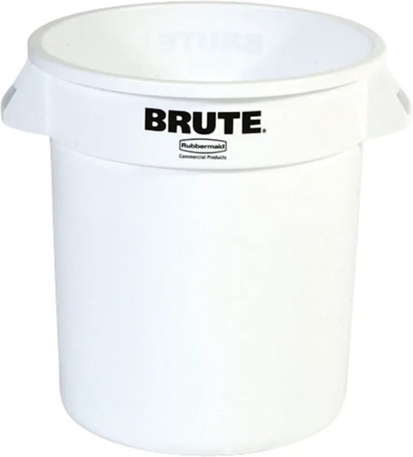 Rubbermaid Brute Runde Mehrzwecktonne mit Belüftungskanälen, Weiß, H: 43,5 cm, Ø: 39,7 cm - Bild 1