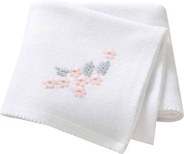 Mimixiong Strickdecke für Babys und Kleinkinder, Zellular-Struktur, Weiß, B x H: 90 x 70 cm - Bild 1