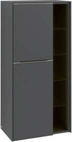 Villeroy & Boch Subway 3.0 Mittelschrank mit Glastüren in Grau Matt, B/T/H: 57,4 x 36,2 x 120 cm - Bild 1