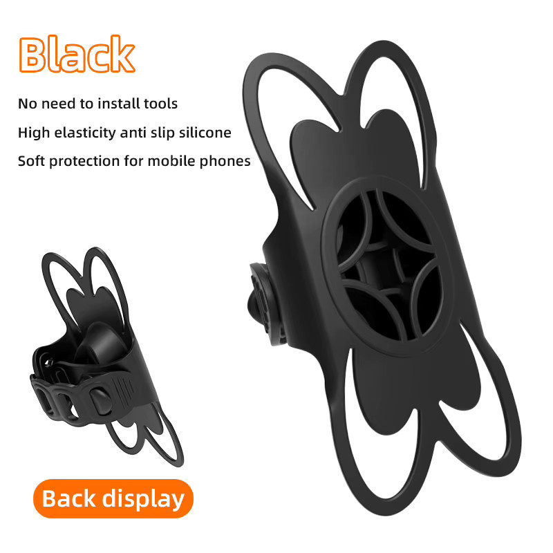 Universeller Silikon Fahrrad Telefon Halter für Motorrad und Lenker in Orange - Bild 2