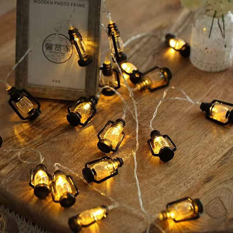Batteriebetriebene LED-Lichterkette im Kerosinflaschen-Design für Garten, Hochzeit und Party, 1 Stück - Bild 3